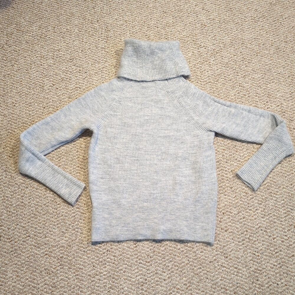 Quince Baby Alpaca Wool Turtleneck Sweater Women Small Gray Ribbed
